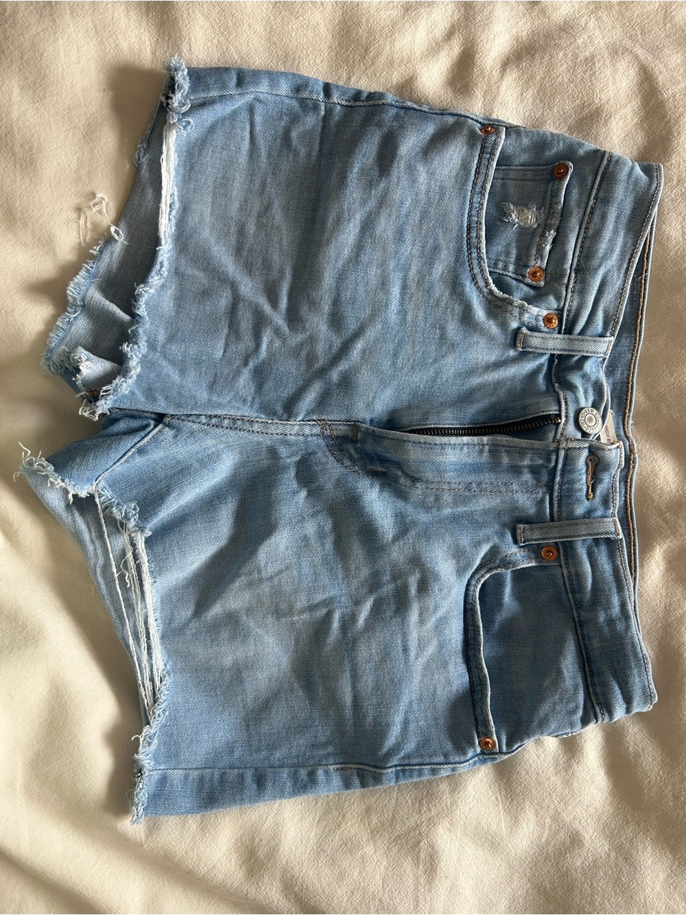 Levi’s Light Blue Denim Women's Frayed Hem Shorts